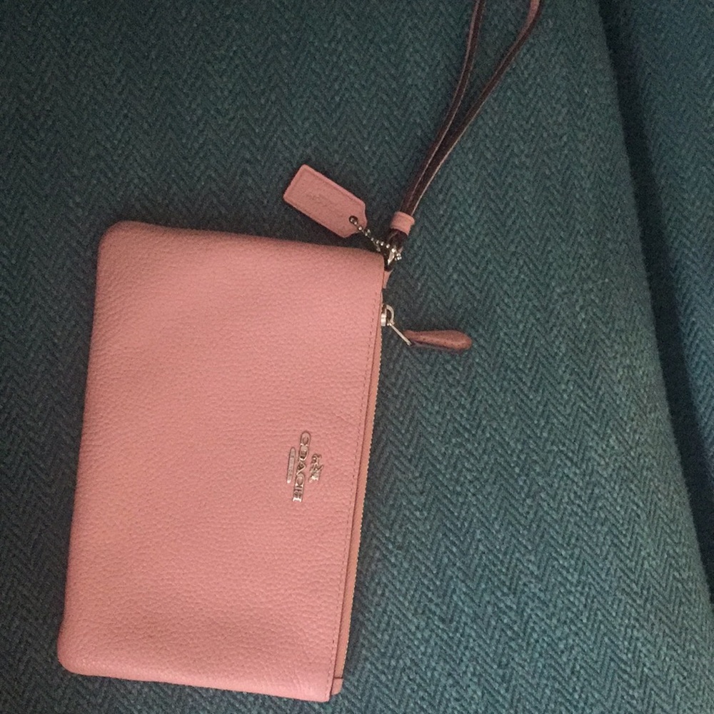 Pink authentic COACH wristlet/wallet.